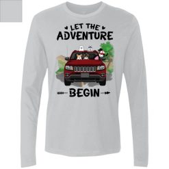 Jeep Compass coffee kid dog cat pet let the adventure begin personalized Men's Premium LS perfect gift idea funny custom gift - NH - 0731055