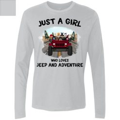 Jeep Wrangler just a girl who loves jeep and adventure men’s premium LS perfect gift idea funny custom gift - QH - 2175984