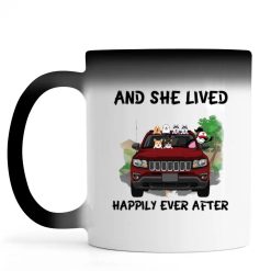 Jeep Compass coffee kid dog cat pet let the adventure begin and she lived happily ever after personalized Color Changing Mug perfect gift idea funny custom gift - NH - 9138458
