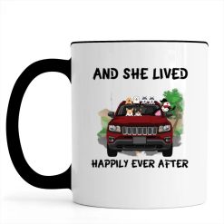 Jeep Compass coffee kid dog cat pet let the adventure begin and she lived happily ever after personalized Accent Mug perfect gift idea funny custom gift - NH - 9138458