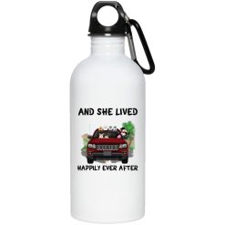 Jeep Compass coffee kid dog cat pet let the adventure begin and she lived happily ever after personalized Water Bottle perfect gift idea funny custom gift - NH - 9138458