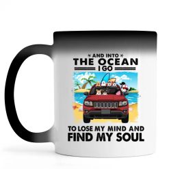 Jeep compass just a girl who loves jeep and beach couple wife husband in car summer flip flop white sand ocean vibe holiday family funny gift personalized Color Changing Mug - BT - 0377962