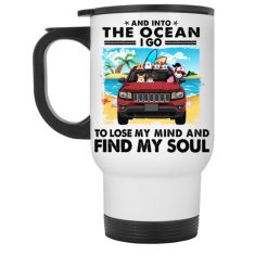 Jeep compass just a girl who loves jeep and beach couple wife husband in car summer flip flop white sand ocean vibe holiday family funny gift personalized White Travel Mug - BT - 0377962