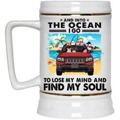 Jeep compass just a girl who loves jeep and beach couple wife husband in car summer flip flop white sand ocean vibe holiday family funny gift personalized beer stein - BT - 0377962