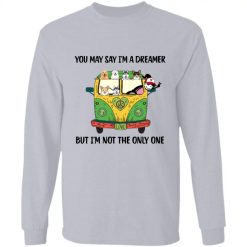 Hippie girl her pets dogs cats you may say I'm a dreamer but I'm not the only one stay trippy little hippie long strange trip dark desert highway cool wind in my hair personalized long sleeve shirt - BT - 9526933