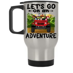 Jeep wrangler jk yj let's go on an adventure off roading jeep owner driver lover personalized Silver Stainless Travel Mug funny custom perfect gift idea - GG - 2463249