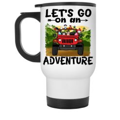 Jeep wrangler jk yj the adventures of add names custom family couple name anniversary group team personalized White Travel Mug funny custom perfect gift idea - GG - 7467993