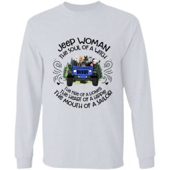 Jeep Wrangler dog pet Jeep woman the soul of a witch the fire of a lioness the heart of a hippie personalized long sleeve perfect gift idea funny custom gift - NH-0094676