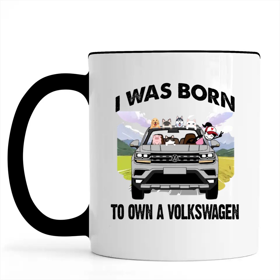I was born to own a volkswagen teramont personalized accent mug perfect ...