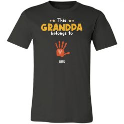 Family dad daddy grandpa mom mommy grandma belongs to hand paw personalized Jersey Short Sleeve TShirt perfect gift idea - QH - 6744623