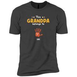 Family dad daddy grandpa mom mommy grandma belongs to hand paw personalized Premium Short Sleeve T-Shirt perfect gift idea - QH - 6744623