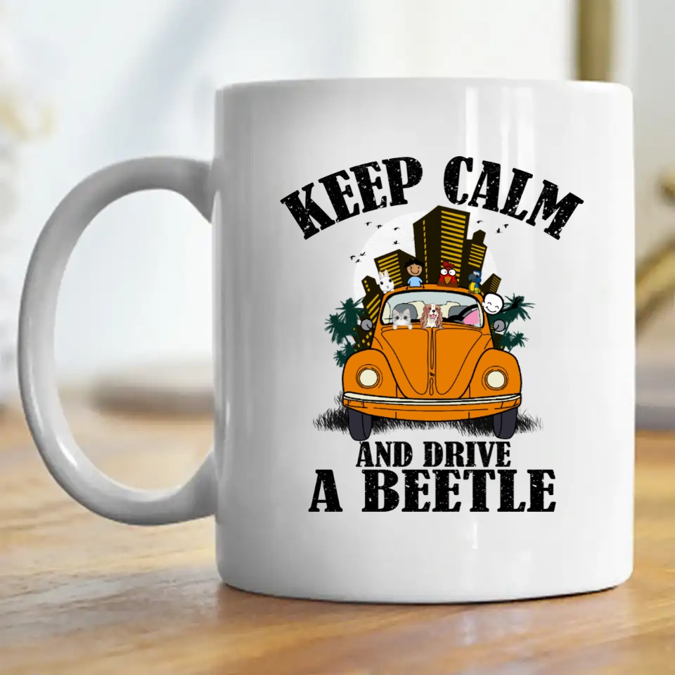 Keep calm and drive a volkswagen vw beetle bug personalized coffee mug ...