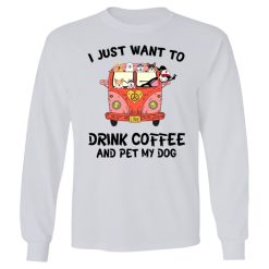 Hippie I just want to drink coffee and pet my dogs Christmas personalized youth long sleeve perfect gift idea funny custom gift - NH-6741948
