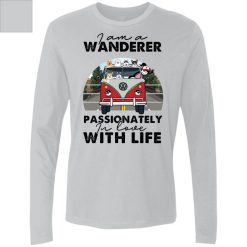 Hippie Volkswagen bus i am a wanderer passionately in love with life personalized Men's Premium LS perfect gift idea funny custom gift - HD - 2177895