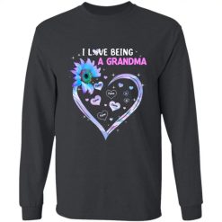I love being grandma sunflower with heart grandma personalized long sleeve shirt perfect gift idea funny custom gift - NH - 0432887