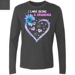 I love being grandma sunflower with heart grandma personalized Men's Premium LS perfect gift idea funny custom gift - NH - 0432887