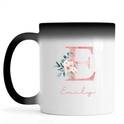 Initial Name Floral Letters Custom Names Drinkware Birthday Gift For Women Girls Personalized Color Changing Mug - BT - 4810866