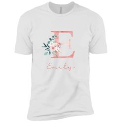 Initial Name Floral Letters Custom Names Drinkware Birthday Gift For Women Girls Personalized Premium Short Sleeve T-Shirt - BT - 4810866
