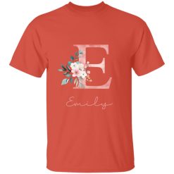Initial Name Floral Letters Custom Names Drinkware Birthday Gift For Women Girls Personalized Tie Dye T-Shirt - BT - 4810866