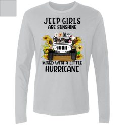 Jeep Wrangler dog pet Jeep girls are sunshine mixed with a little hurricane adventures lover Christmas personalized Men's Premium LS perfect gift idea funny custom gift - NH - 8093889