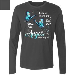 I believe there are angles among us butterfly memorial Christmas memorial gift personalized Men's Premium LS perfect gift idea funny custom gift - HD - 2445959