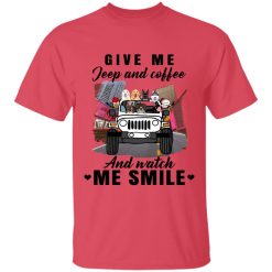 Jeep coffee wine beer give me jeep and coffee and watch me smile personalized tie dye t-shirt perfect gift idea funny custom gift - HD - 9747363