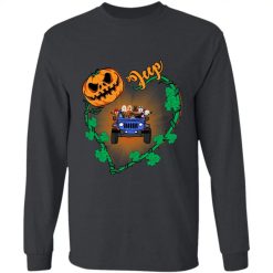 Jeep Wrangler Halloween pumpkin heart pet kid dog cat choosing custom driver personalized long sleeve perfect gift - QH-2000579
