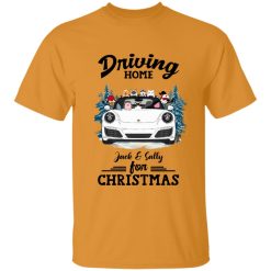 Porsche 911 dog cat driving home for Christmas custom name personalized Tie Dye T-Shirt perfect gift idea funny custom gift - NH - 6908565