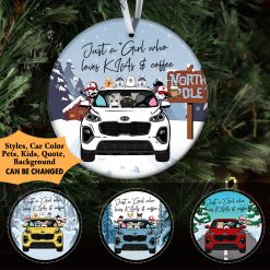 Kia Sportage VERSION XMAS Christmas gift just a girl who loves Kias and coffee beer wine tea sport hobby personalized circle ornament - BT - 9783340