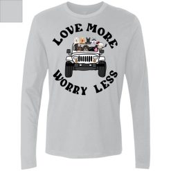 Jeep Wrangler dog pet love more worry less for a girl man woman cute Valentine personalized Men's Premium LS perfect gift idea funny custom gift - NH - 2635008