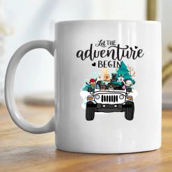 Jeep dog cat a girl and her dogs living life in peace let the adventure begin jeep gifts personalized mug perfect gift idea funny custom gift - NH - 6479114