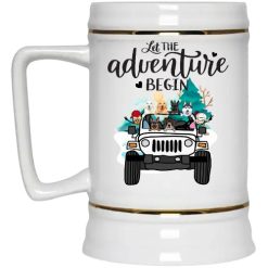 Jeep dog cat a girl and her dogs living life in peace let the adventure begin jeep gifts personalized beer stein perfect gift idea funny custom gift - NH - 6479114