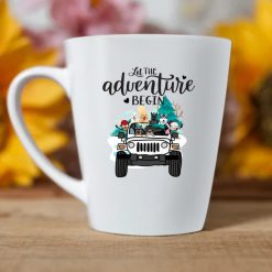Jeep dog cat a girl and her dogs living life in peace let the adventure begin jeep gifts personalized latte mug perfect gift idea funny custom gift - NH - 6479114