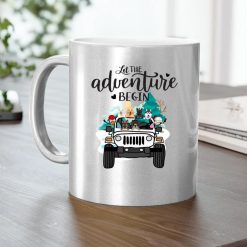 Jeep dog cat a girl and her dogs living life in peace let the adventure begin jeep gifts personalized metallic mug perfect gift idea funny custom gift - NH - 6479114