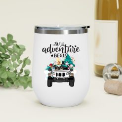 Jeep dog cat a girl and her dogs living life in peace let the adventure begin jeep gifts personalized insulated wine tumbler perfect gift idea funny custom gift - NH - 6479114