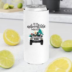 Jeep dog cat a girl and her dogs living life in peace let the adventure begin jeep gifts personalized slim can cooler perfect gift idea funny custom gift - NH - 6479114