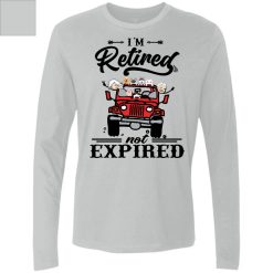 Jeep wrangler grandpa grandma I'm retired not expired funny retirement gifts for old man woman jeep lovers drivers collectors owners personalized Men's Premium LS - BT - 0279570