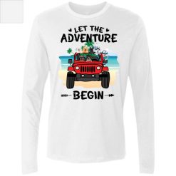 Jeep Wrangler dog pets let the adventure begin and they lived happily ever after Jeep apparel gift personalized men’s premium LS perfect gift idea funny custom gift - NH - 8861340