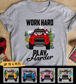 Toyota 4runner dog pet work hard play harder for girl woman man personalized shirt t-shirt perfect gift idea funny custom gift - NH - 0083562