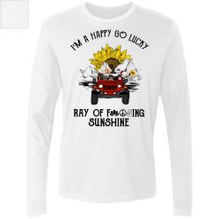 Jeep wrangler I'm a happy go lucky ray of fucking sunshine funny gifts for jeep lovers owners drivers collectors custom color dogs cats pets kids cartoon characters personalized Men's Premium LS - BT - 4130122