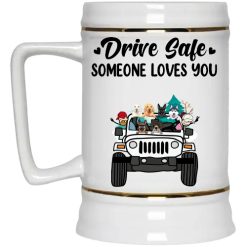 Jeep dog cat drive safe someone loves you personalized beer stein perfect gift idea funny custom gift - NH - 0883027