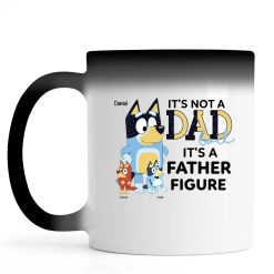 It's not a dad bod it's a father figure funny simple father's day gifts ideas for him husband daddy papa grandpa from wife mom son daughter kids custom cartoon Bluey bandit heeler personalized color changing mug - BT - 7934085