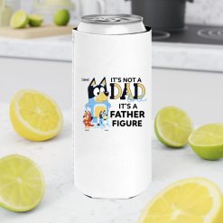 It's not a dad bod it's a father figure funny simple father's day gifts ideas for him husband daddy papa grandpa from wife mom son daughter kids custom cartoon Bluey bandit heeler personalized slim can cooler - BT - 7934085
