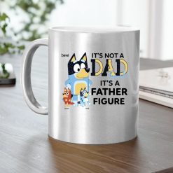 It's not a dad bod it's a father figure funny simple father's day gifts ideas for him husband daddy papa grandpa from wife mom son daughter kids custom cartoon Bluey bandit heeler personalized metallic mug silver/gold - BT - 7934085
