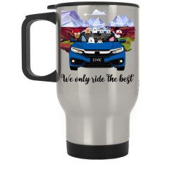Honda Civic I only ride the best personalized silver stainless travel mug perfect gift idea funny custom gift - QH - 4789446