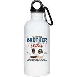 I’m a proud brother of a wonderful sweet & awesome sister custom cartoon characters personalized Water Bottle - BT - 6230094