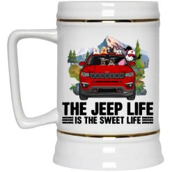 Jeep Compass the jeep life is the sweet life personalized beer stein perfect gift idea funny custom gift - QH - 6596518