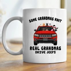 Jeep Compass Trailhawk funny cartoon version some grandmas knit real grandmas drive Jeeps personalized coffee mug - BT - 8567179