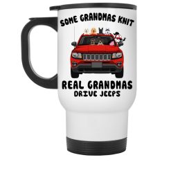 Jeep Compass Trailhawk funny cartoon version some grandmas knit real grandmas drive Jeeps personalized while travel mug - BT - 8567179
