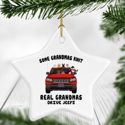 Jeep Compass Trailhawk funny cartoon version some grandmas knit real grandmas drive Jeeps personalized star ornament - BT - 8567179